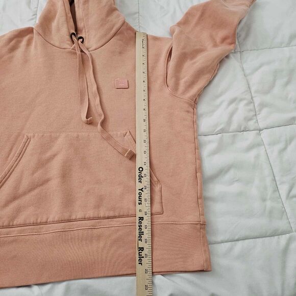 Acne Studios Sweater Womens XS Peach Ferris Face Hoodie Oversized Pullover - Picture 9 of 11